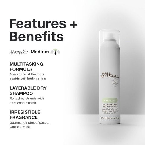 Paul Mitchell Multitasking Dry Shampoo, Refreshes + Adds Body, For All Hair Types