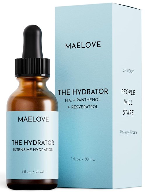 MAELOVE Hydrator Serum - Hyaluronic Acid & Resveratrol for Dewy Skin | 1.0 fl oz, Lightweight & Non-Greasy