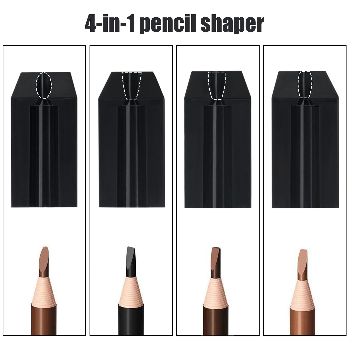 Caliee 3 Pack Makeup Pencil Sharpener 4 in 1 Eyebrow Makeup Sharpening Tool Duckbill Shape Eyebrow Pencil Sharpener Travel-Friendly Cosmetic Pencil Sharpener Set