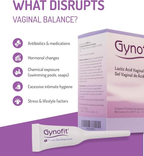 Gynofit Vaginal Health Bundle - pH-Balancing Cleansing Lotion & Lactic Acid Gel (12 Count) | Gynecologist Recommended Daily Intimate Care
