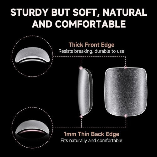 UNA GELLA Toe Nail Tips 504Pcs - Full Cover Matte Squavol Toe Nails Soft Gel Pre-file Gel Toe Nail Tips For Toe Nail Extensions Home DIY Nail Salon Soak Off 15 Sizes