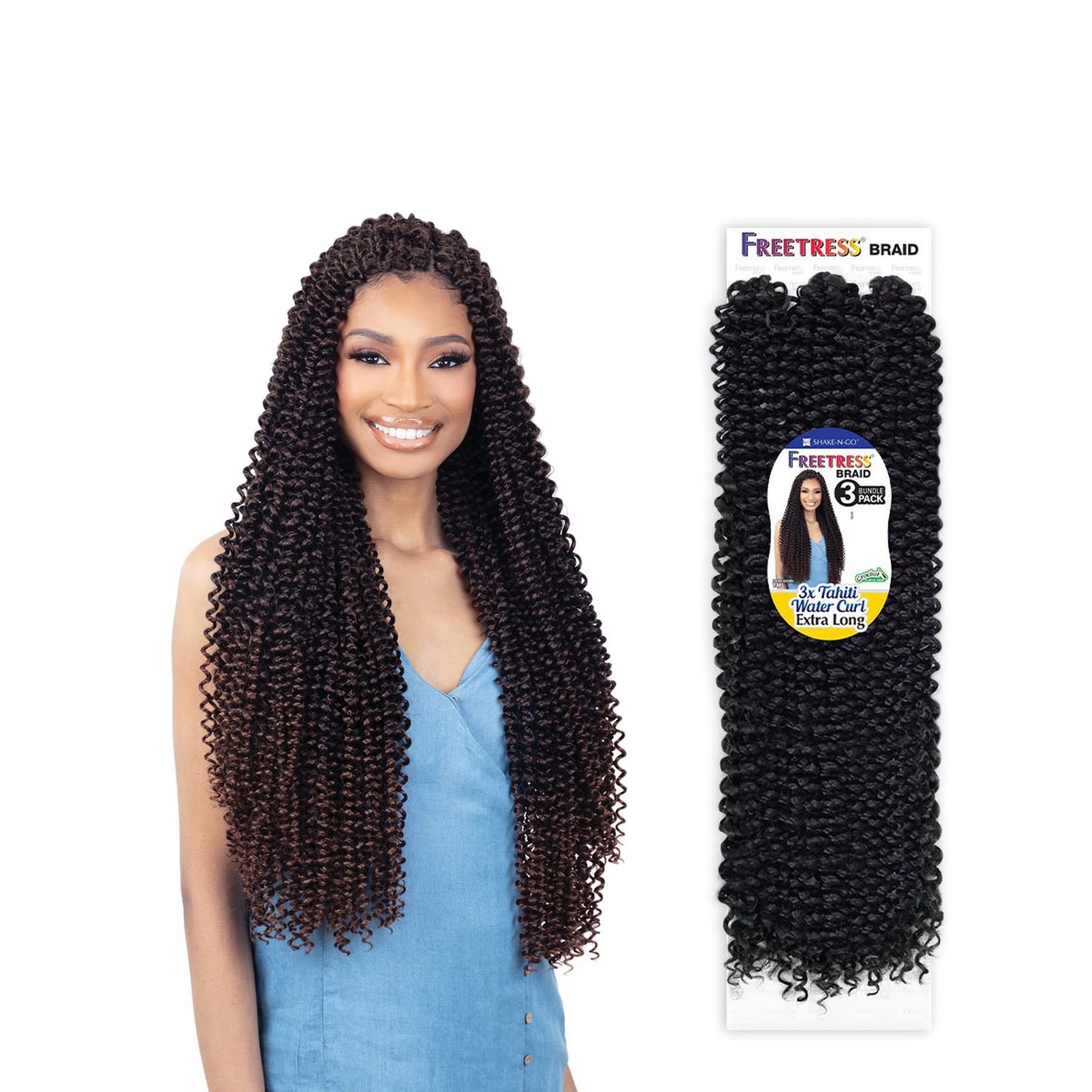 Freetress Synthetic Braid - 3X TAHITI WATER CURL EXTRA LONG (Color:27)