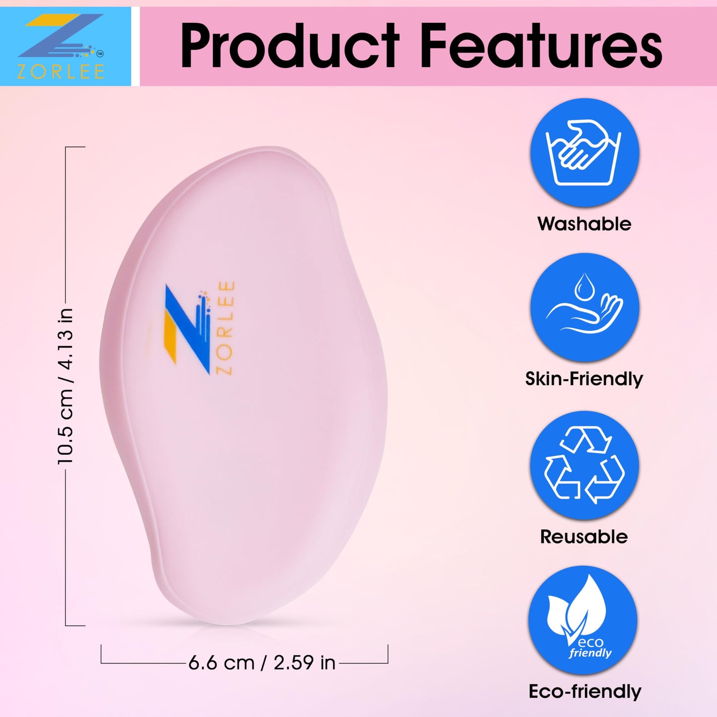 Crystal Hair Remover for Women and Men, Reusable Crystal Hair Eraser Magic Painless Exfoliation Hair Removal Tool, Magic Hair Eraser Device for Back Arms Legs (Pink)