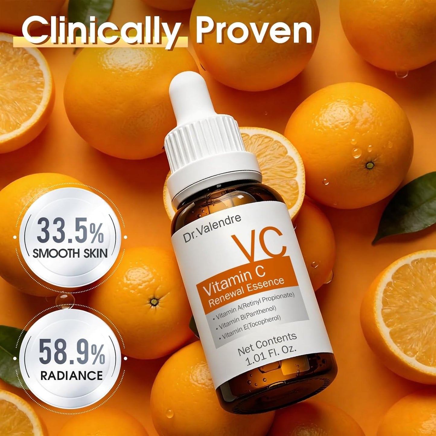 Skiennix Vitamin C Complex Brightening Serum - Fades Dark Spots, Evens Skin Tone & Smooths Skin for Radiant Glow