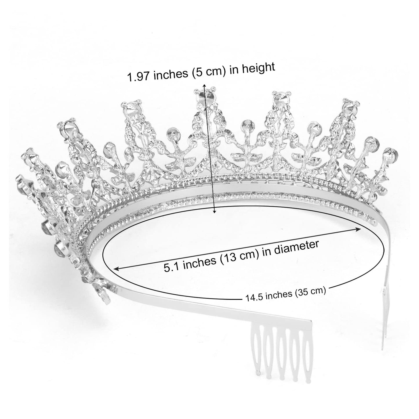 COCIDE Silver Tiara and Crown for Women Birthday Tiara for Girls AB Crystal Queen Crown Rhinestones Hair Accessories for Bride Party Bridesmaids Wedding Halloween Costume Cosplay Gift