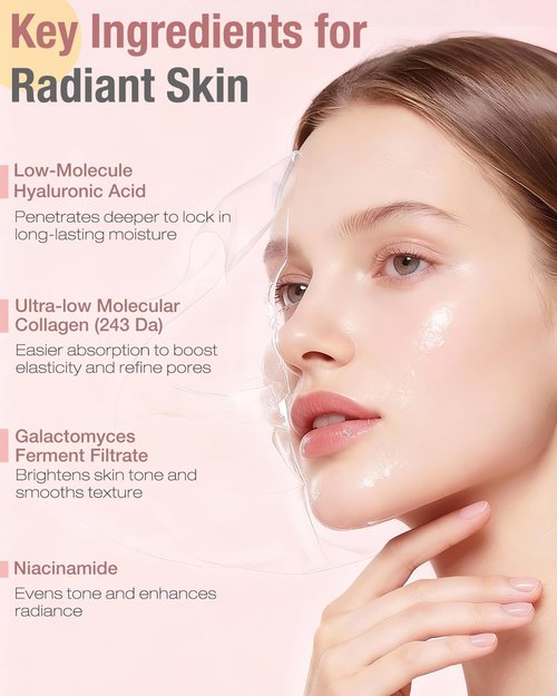 Bio-Collagen Hydrogel Sheet Mask - Overnight Hydrating Face Mask for Radiant Skin | 35g x 5ea