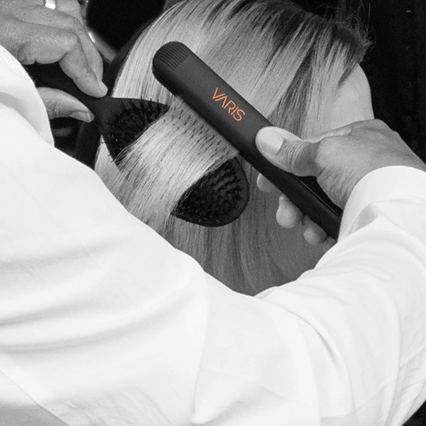 VARIS Smoothing Brush - Effortless Styling Tool for Silky, Straight Hair | Compact Design