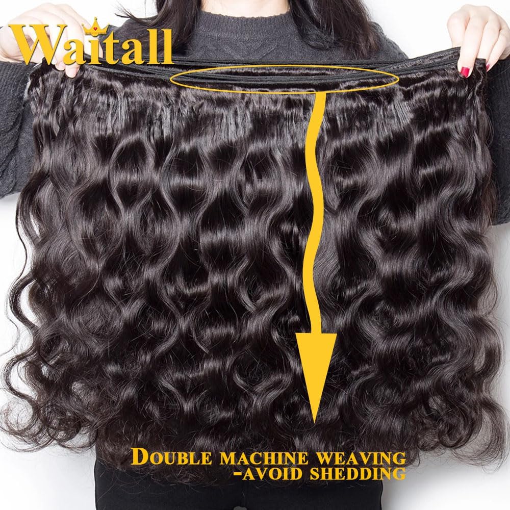 WAITALL Brazilian Body Wave One Bundle 8 inch 100% Unprocessed Brazilian Virgin Body Wave Human Hair Natural Black 8A Brazilian Body Wave Human Hair Weft