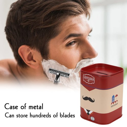 4 Pack Razor Blade Disposal Container for Safety Razor Blade, Detachable Safe Blade Bank for Used Leaf Razor, Large Capacity Razor Iron Disposal Case (Red)