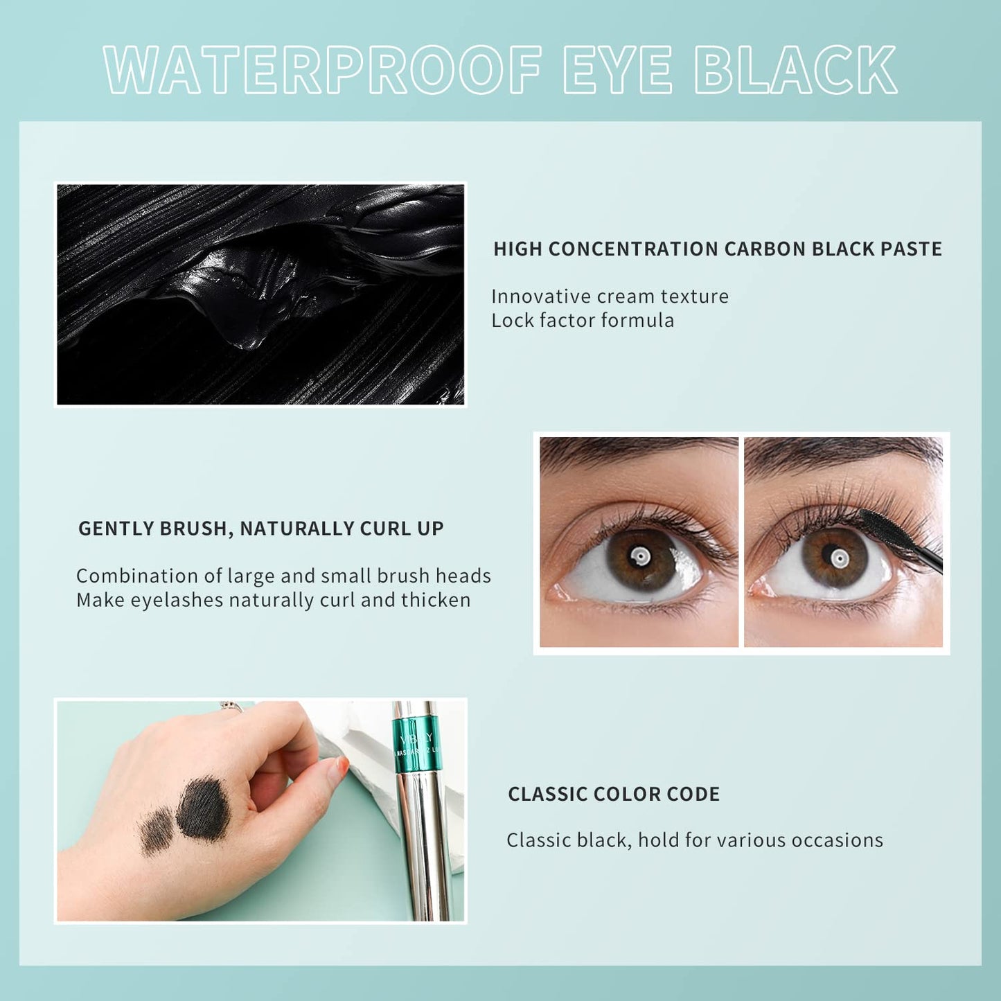 Skiennix 2-In-1 Mascara - 5X Longer Waterproof Lash with Natural Lengthening & Thickening Effect