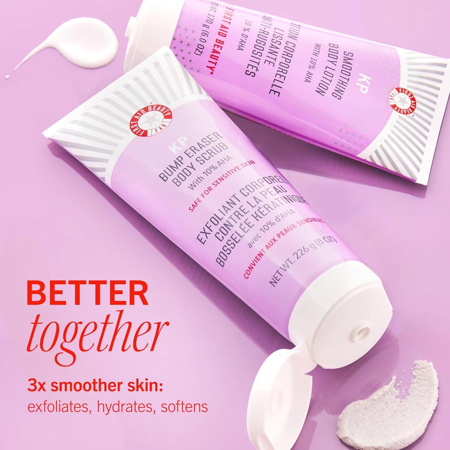 First Aid Beauty - KP Smoothing Body Lotion | 10% AHA for Exfoliation & Deep Hydration, 6 oz