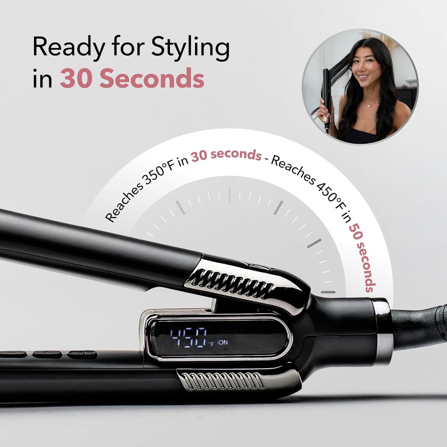 SRILabs Flat Iron Hair Straightener - GraphFlow Technology, Infrared Light Therapy, 12 Heat Settings | All Hair Types