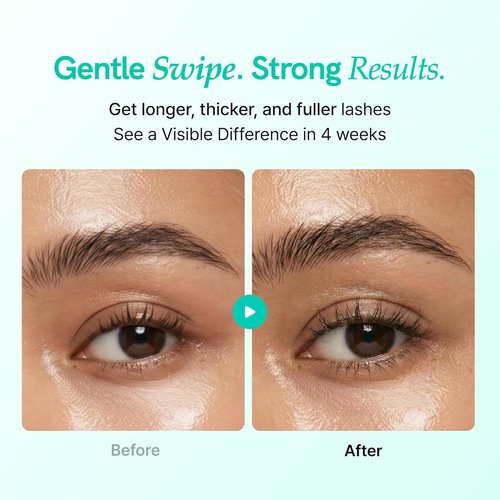 Korean Eyelash Growth Serum - Eyebrow Enhancer for Longer, Thicker Lashes | Biotin & Peptides | 0.3 fl oz (10 ml)
