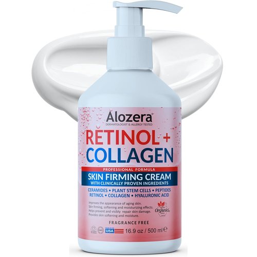 Alozera Skin Firming Retinol Collagen Lotion - Non-Greasy, Lightweight Moisturizer for Aging Skin | 16.9 oz