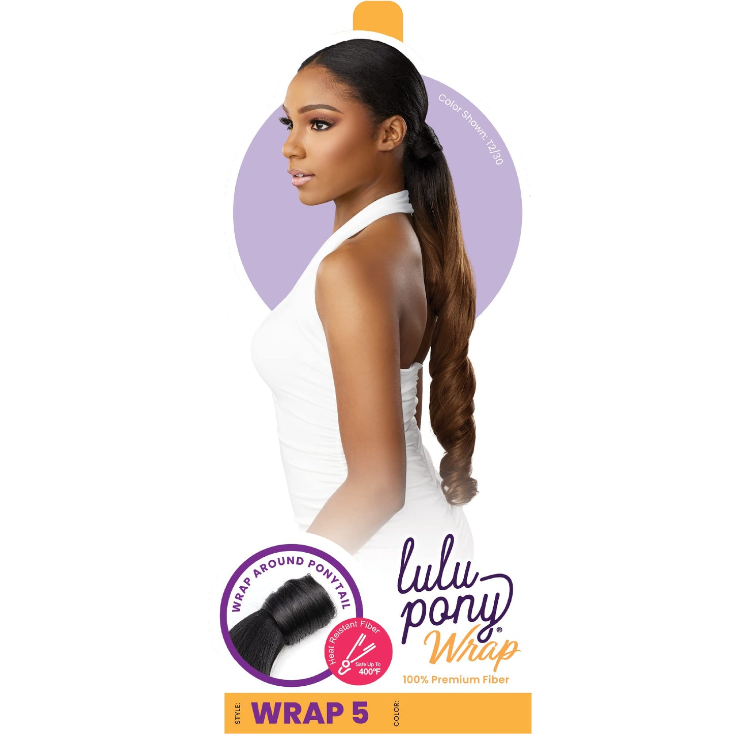 Sensationnel Lulu Pony Wrap - high heat synthetic yaki pony tail or up do wig piece - LULU PONY Wrap 5 (2 DARKBROWN)