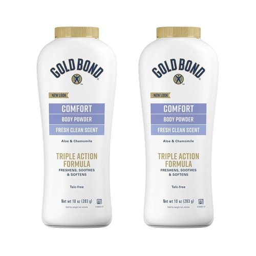 Gold Bond Comfort Body Powder - Talc-Free, Fresh Clean Scent with Aloe & Chamomile | 10 oz, Pack of 2