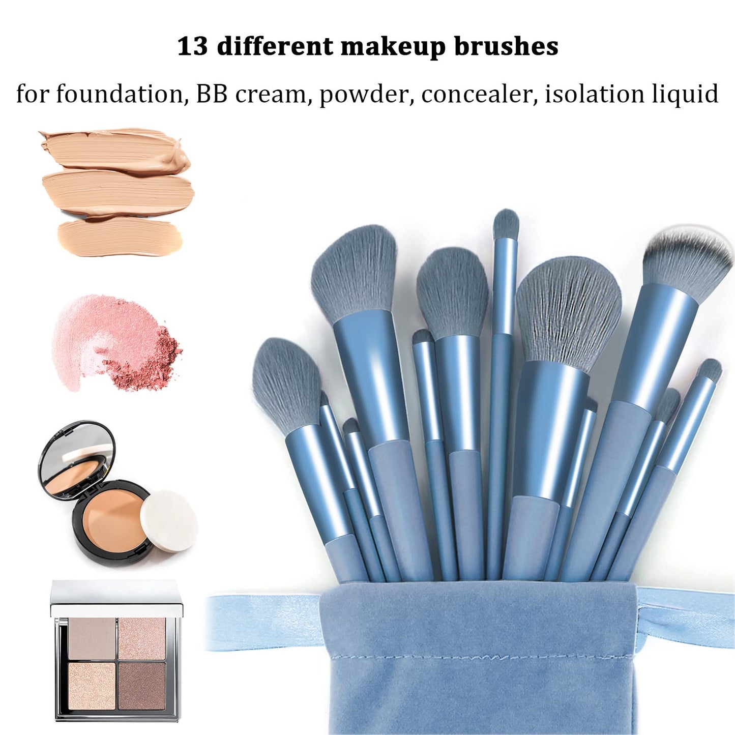 Koccido Makeup Brushes 22 Pcs Makeup Kit,Foundation Brush Eyeshadow Brush Make up Brushes Set (Blue, 22 Piece Set Large)