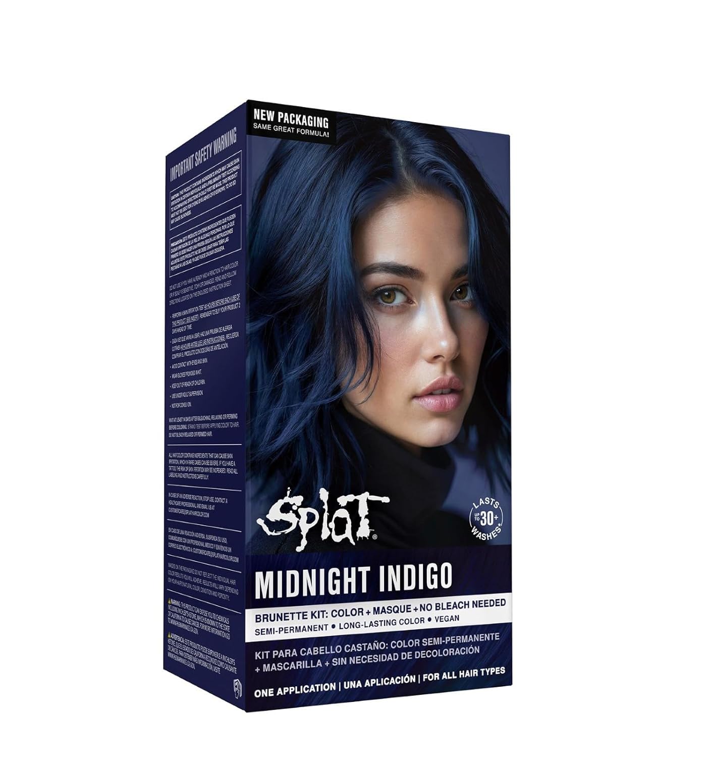 Splat Midnight Indigo Hair Color Dye - Vegan & Cruelty-Free, 6 Fl Oz | Bold Semi-Permanent Color