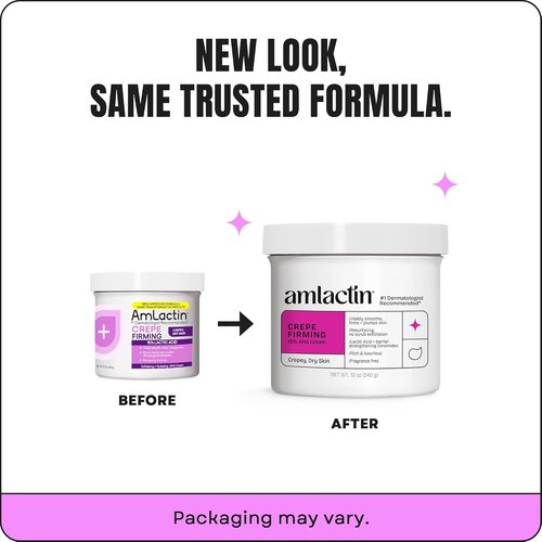 AmLactin Crepe Firming Cream - Therapeutic Skin Tightening Moisturizer with 15% Lactic Acid | 12 oz