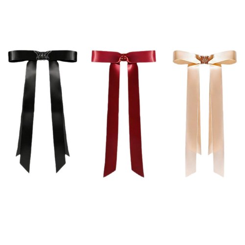 Handmade Magnetic Bow Hair Clip Detachable Ribbon Barrette for Half-Up Styling