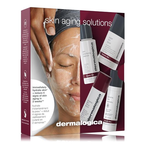 Dermalogica Anti-Aging Skincare Solutions Kit - Travel Size Face Cleanser, Serum, Moisturizer with SPF