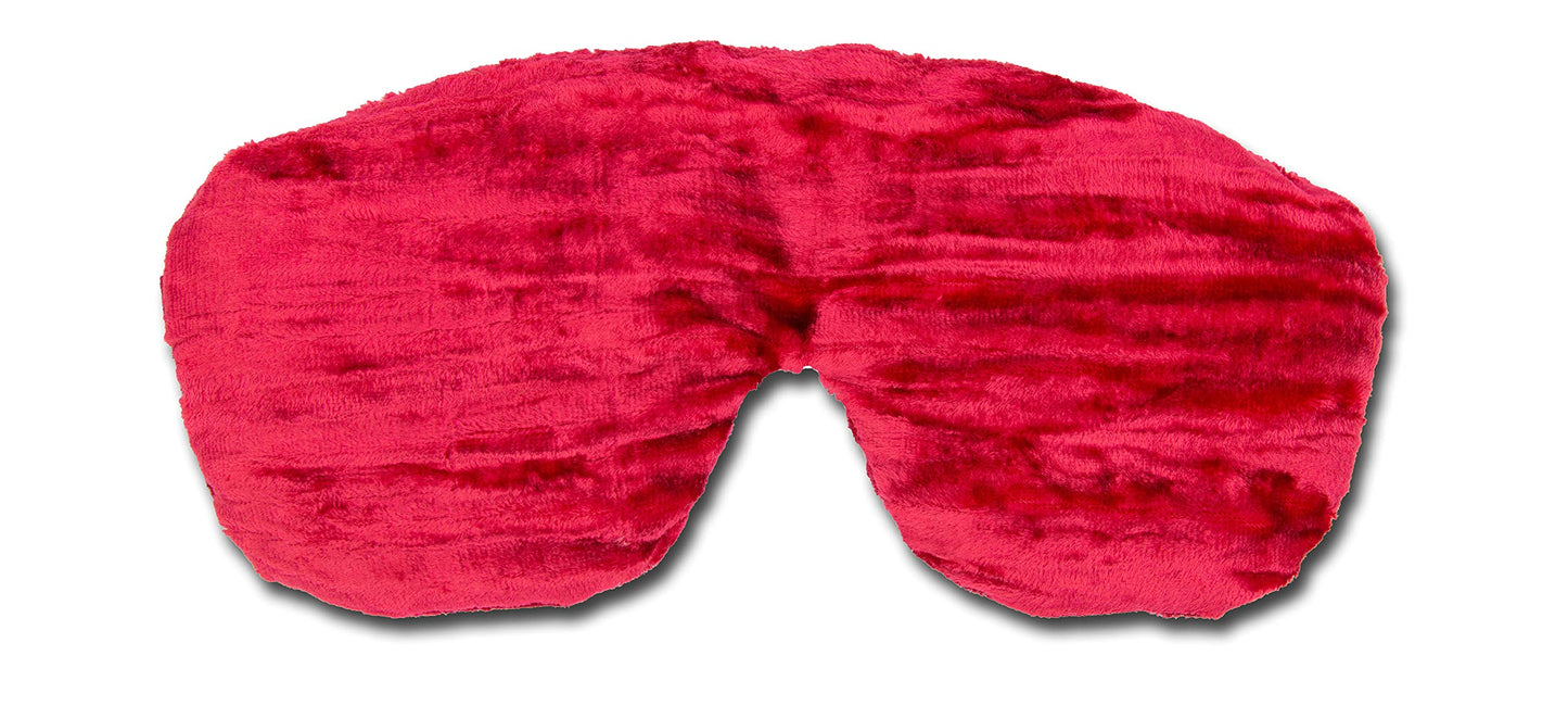 Candi Andi Handmade Opulence Yoga Eye Mask Pillow - Weighted Flaxseed Fill, Unscented, Satin & Velvet, Adjustable Strap - Ideal for Meditation & Restful Sleep -Cherry - TEMF-CH