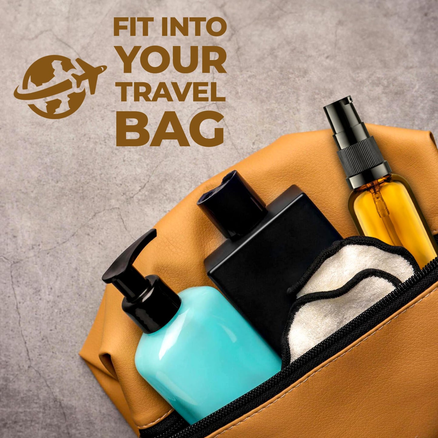 VitalUp 3 Pack Empty Refillable Glass Amber Pump Bottle Ideal for Lotion Cream Essential Oil Travel Small Container, 30ml