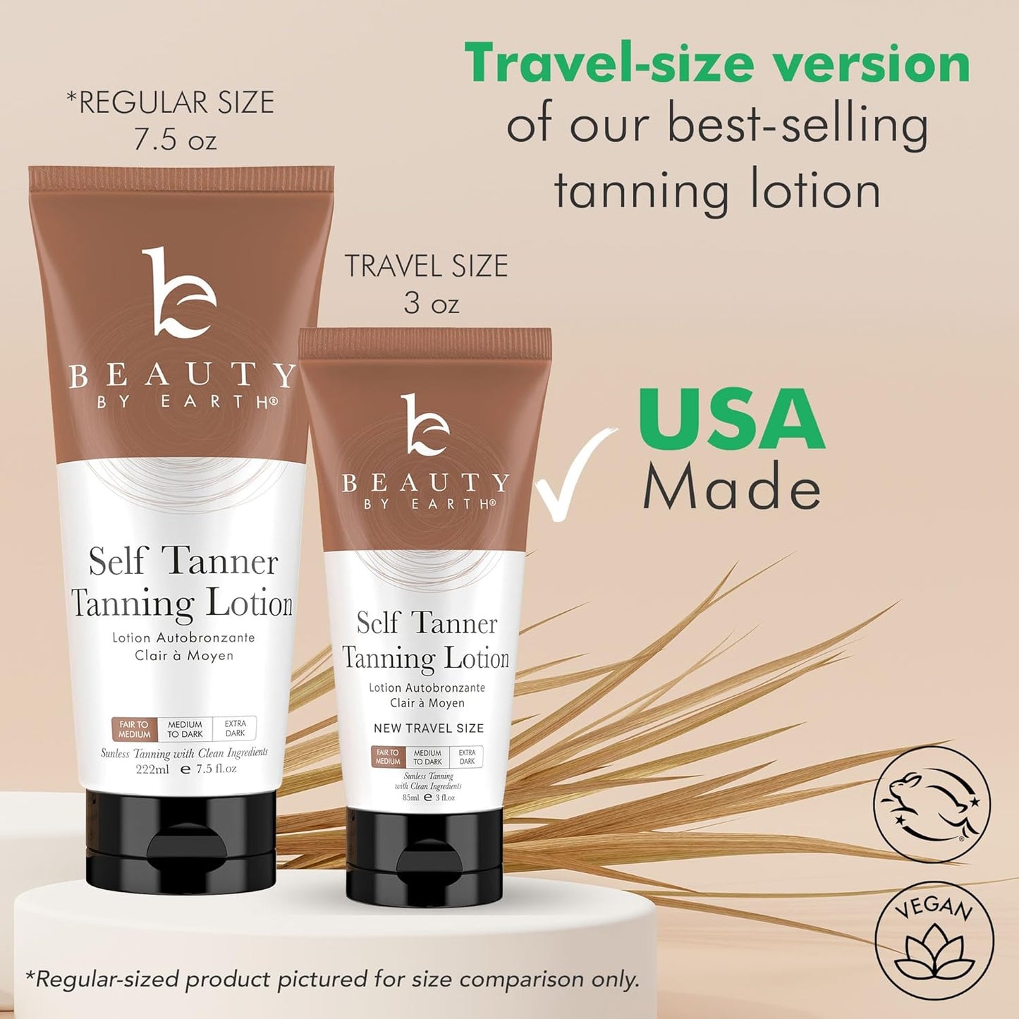 Skiennix Tanning Lotion - Natural & Organic Self Tanner, Travel Size, Non-Toxic Gradual Moisturizer