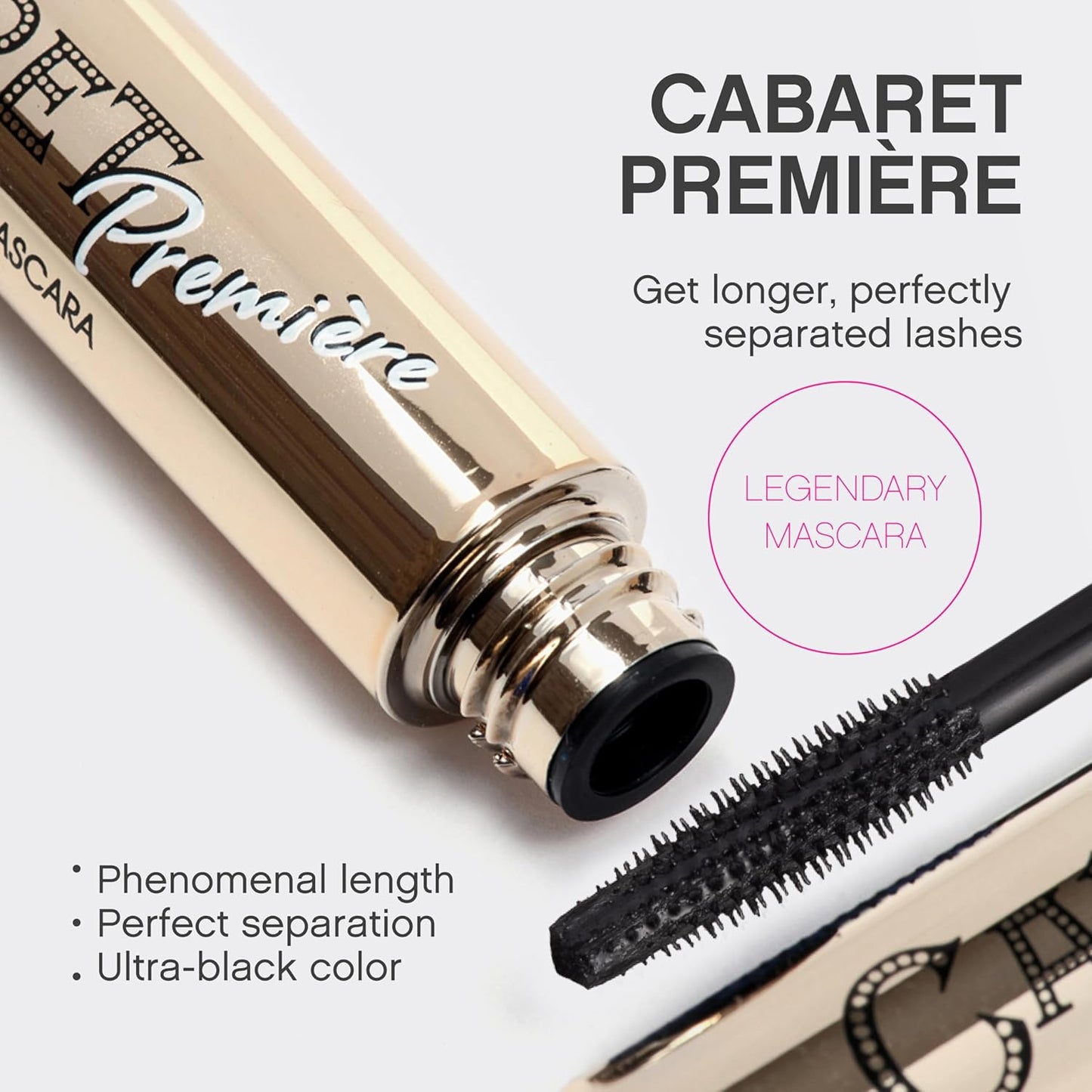 Vivienne Sabó Cabaret Premiere Black Mascara - Volume & Length, Smudge Proof, 0.3 Fl Oz (01 Black)