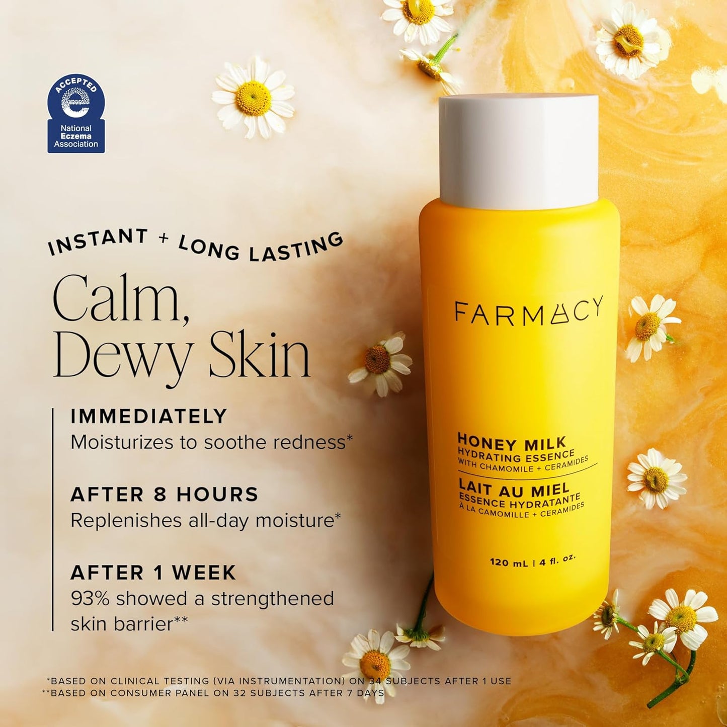 Farmacy Honey Milk Face Essence - Hydrating Milky Toner with Honey & Ceramides | Soothes & Strengthens Skin Barrier (50ml)