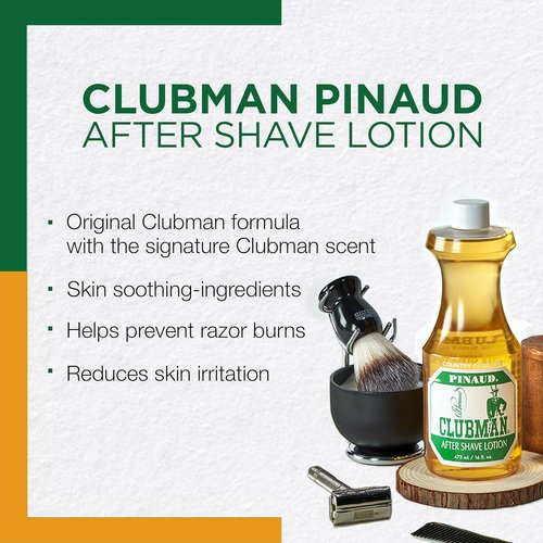 Clubman Pinaud After Shave Lotion - Soothing Skin Relief with Masculine Fragrance | 16 Oz