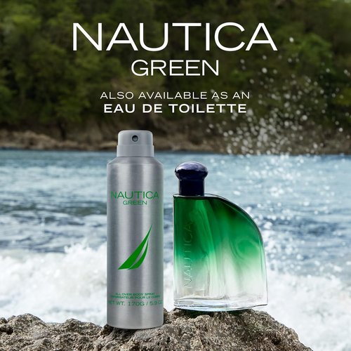 Nautica Deodorizing Body Spray for Men - Woody Fougere Fragrance with Ginger & Vetiver | 6.0oz