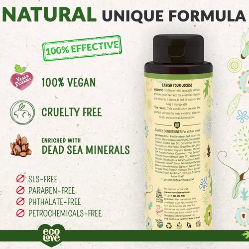 ecoLove Natural Conditioner - Organic Cucumber Extract - Vegan & Cruelty-Free - 17.6 oz