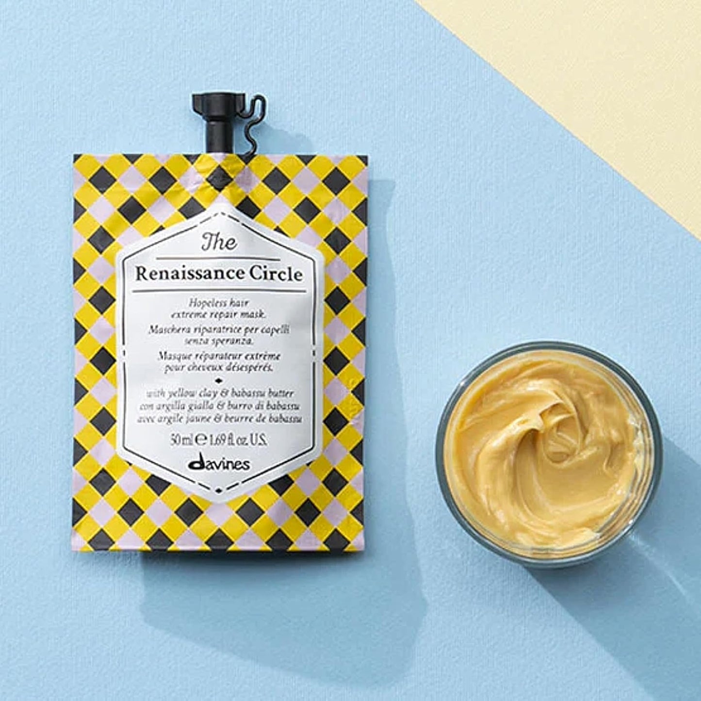 Davines The Renaissance Circle Hair Mask - Repairing Treatment for Extremely Damaged Hair | Restores Structure & Softness with Babassu Butter, 1.69 Fl Oz