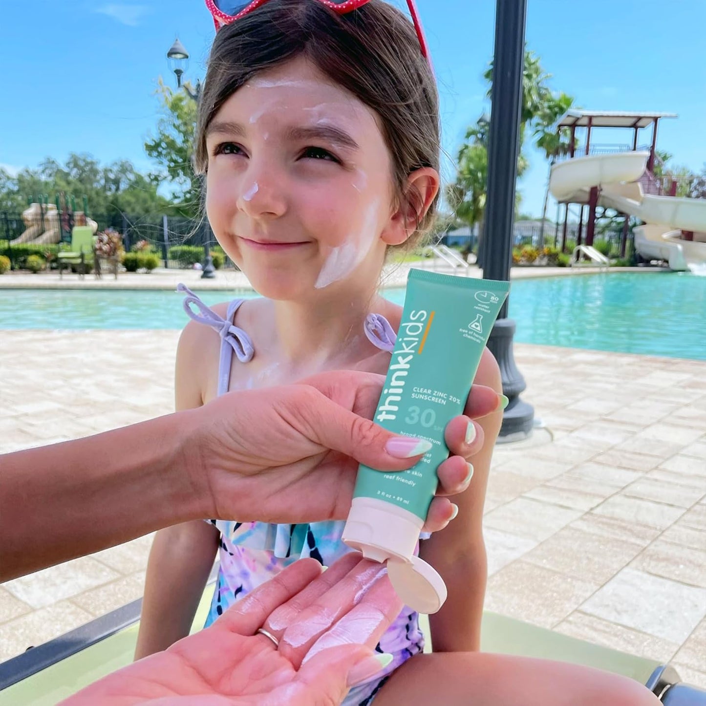 Thinkkids SPF 30 Mineral Sunscreen - Clear Zinc Oxide, Water-Resistant Protection for Kids, 3 fl oz