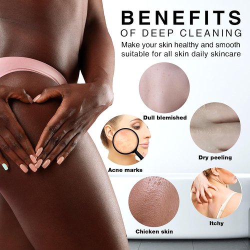 **UJFQBH African Exfoliating Net Bath Sponge Set - 4 Colorful Body Scrubbers for Daily Use**
