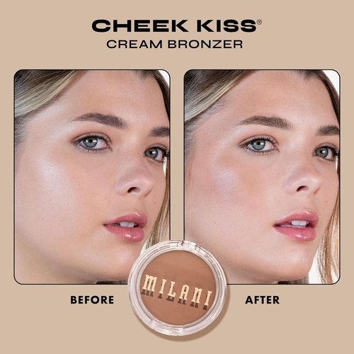 Milani Cheek Kiss Cream Bronzer - Hey Honey | Vegan & Cruelty-Free, Lightweight Glow, Soft Matte Finish