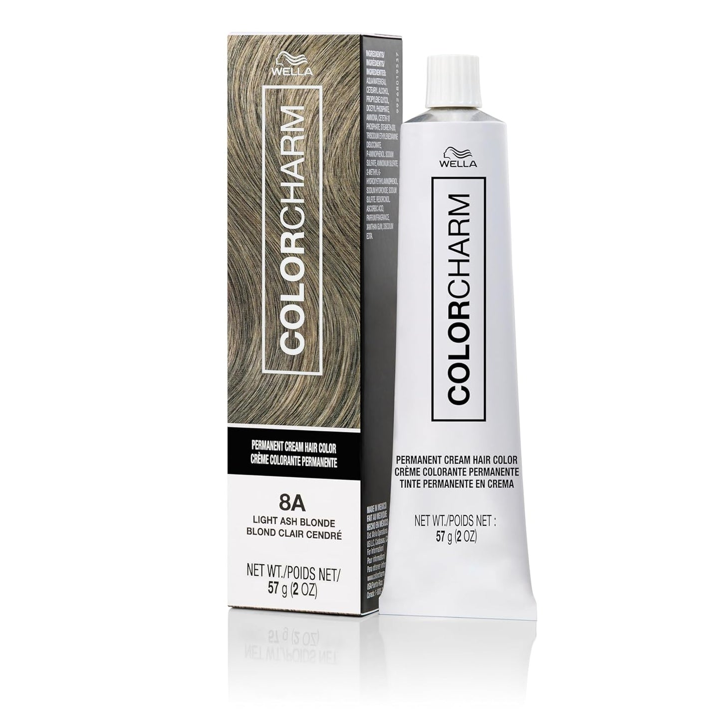 COLORCHARM Permanent Cream Hair Dye - Ash Blonde with Pearlescent & Smokey Cool Tones | 100% Gray Coverage | 2 oz.
