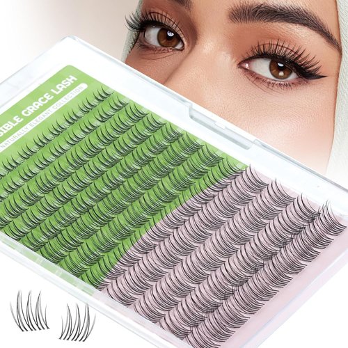 KEYYOU DIY Lash Clusters - 120 Pcs C Curl Waterproof False Eyelashes | Natural Look for Home Extensions