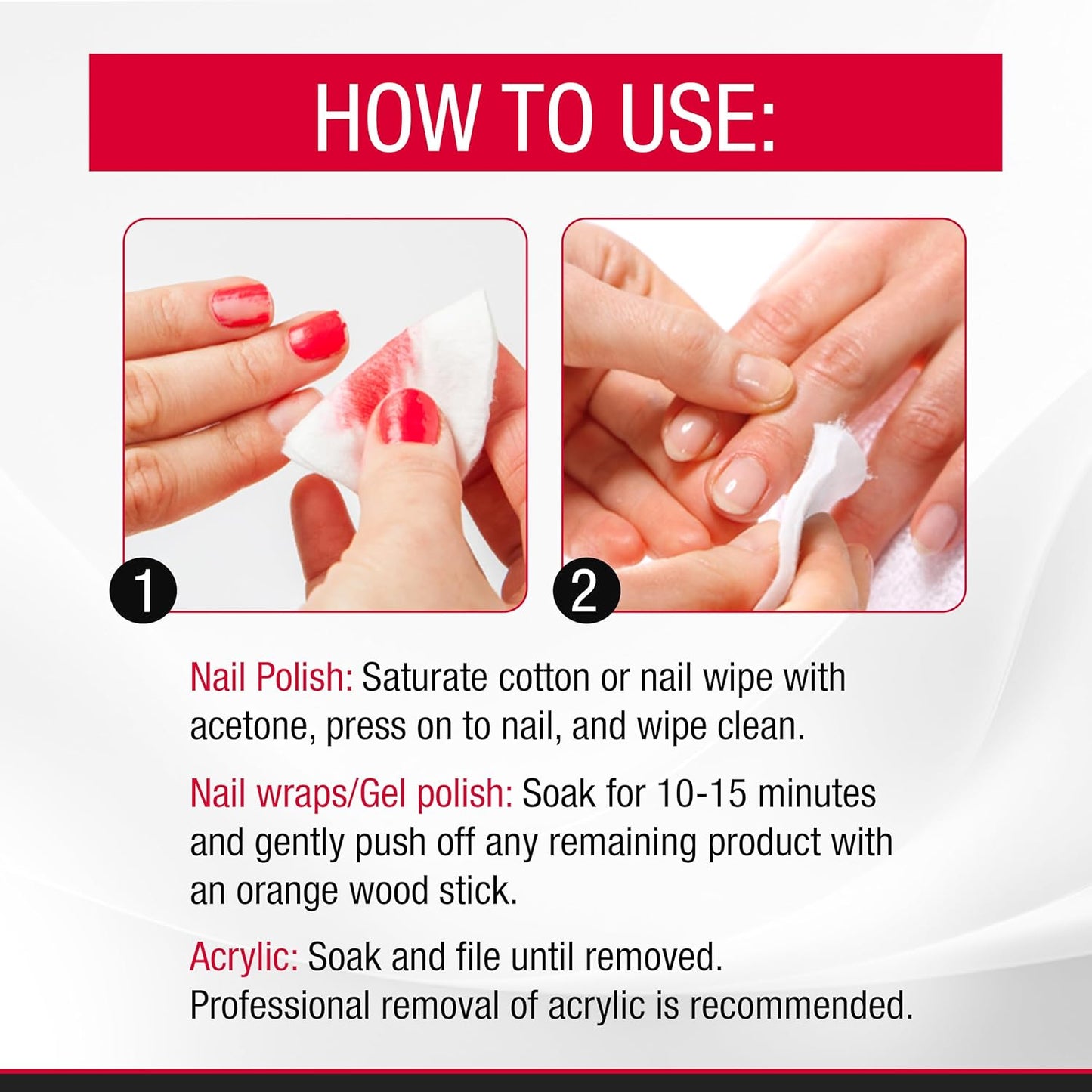 SuperNail Pure Acetone Nail Polish Remover - Fast-Acting Gel Polish Remover for Acrylic & Dip Powder, 4 fl oz