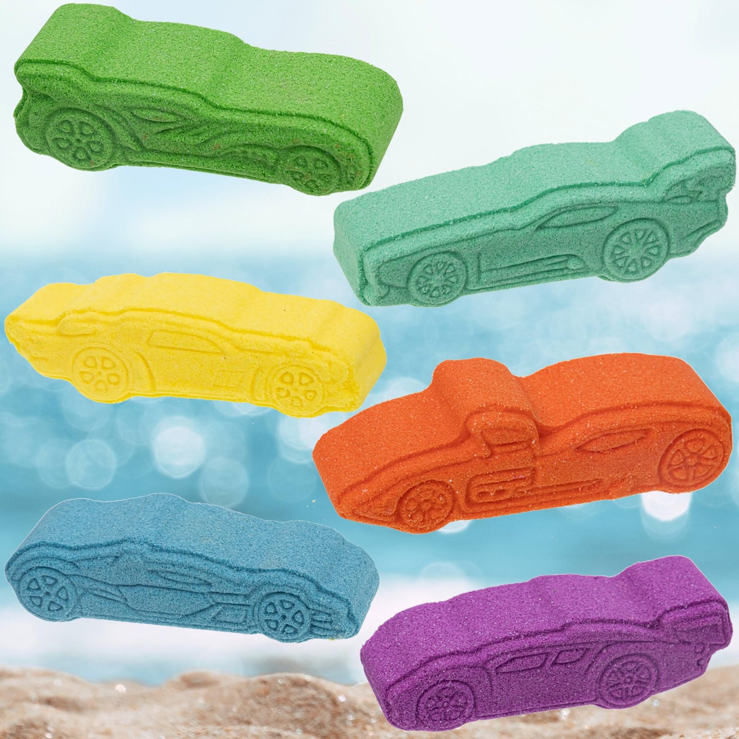Hot Wheels 6 Piece Bath Bombs for Kids, Bubble Gum Scented, Bath Toys for Kids, Ages 3+, by Townley Girl