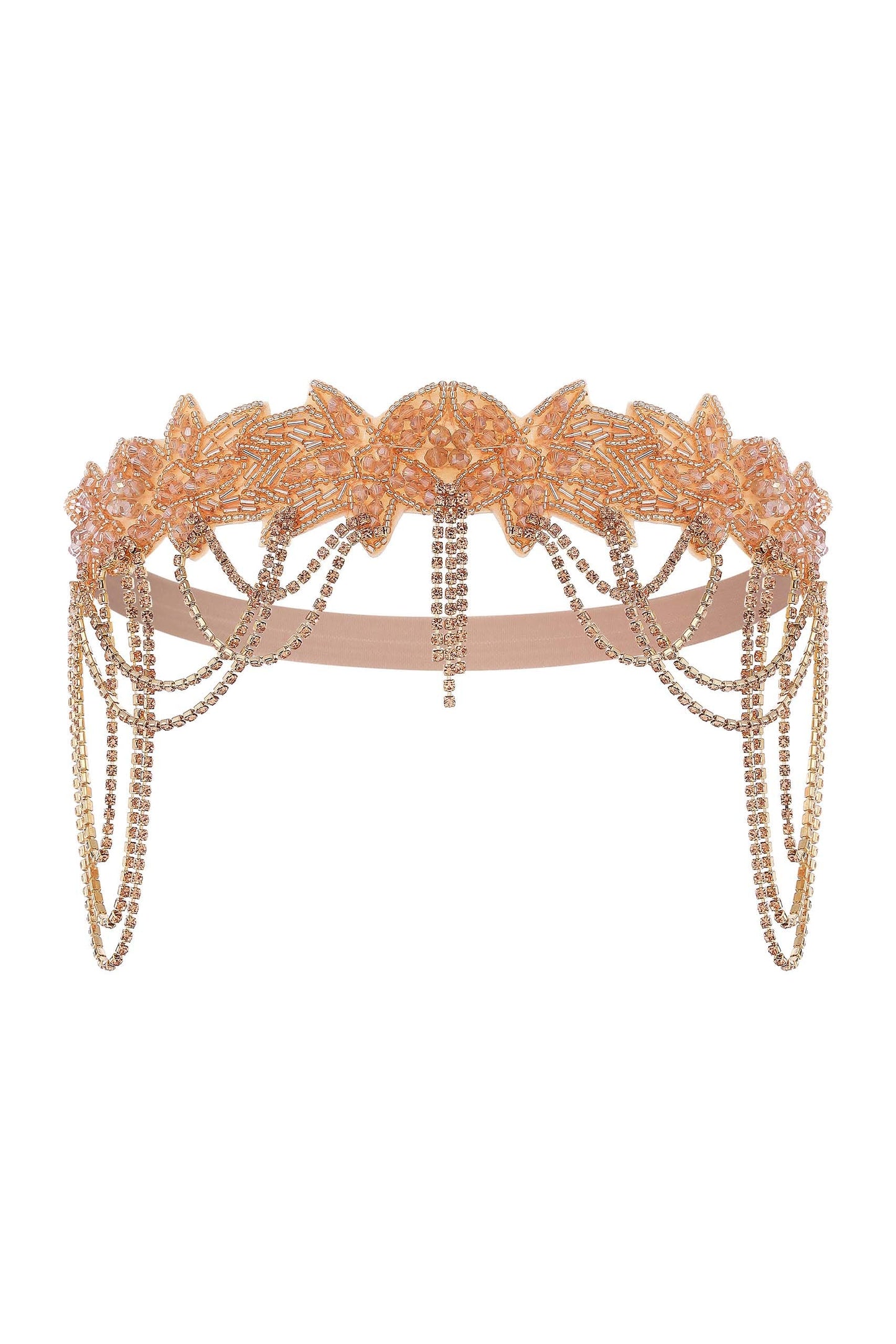 BABEYOND 1920s Flapper Headpiece Roaring 20s Headband Great Gatsby Headband Chain for Women Vintage Hair Accessory (Champagne)