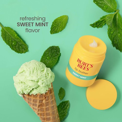 Burt's Bees Sweet Mint Lip Butter - 24-Hour Hydration & Repair for Dry Lips | 0.5 Oz, Antioxidant-Rich Formula