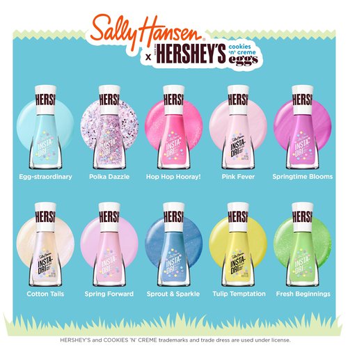 Sally Hansen Insta-Dri Hershey's Cookies 'n' Creme Eggs Nail Polish | Quick Dry, Long Lasting, Streak-Free Shine | Semi-Opaque, Glossy | 780 Springtime Blooms | Purple Pink Nail Color