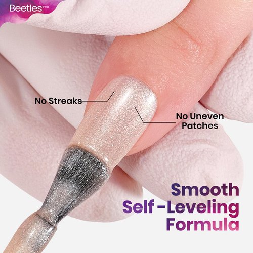 Beetles Pro Pearl Gel Polish - Feeling Fine, 20ml Champagne Gold Gel Nail Polish, Professional Nail Tech Formula, High Pigment Soak Off UV LED Long Lasting