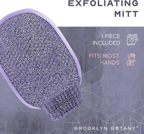 Brooklyn Botany Exfoliating Mitt - Heavy Duty Body Scrubber for Massage & Dead Skin Removal - 1 Mitt