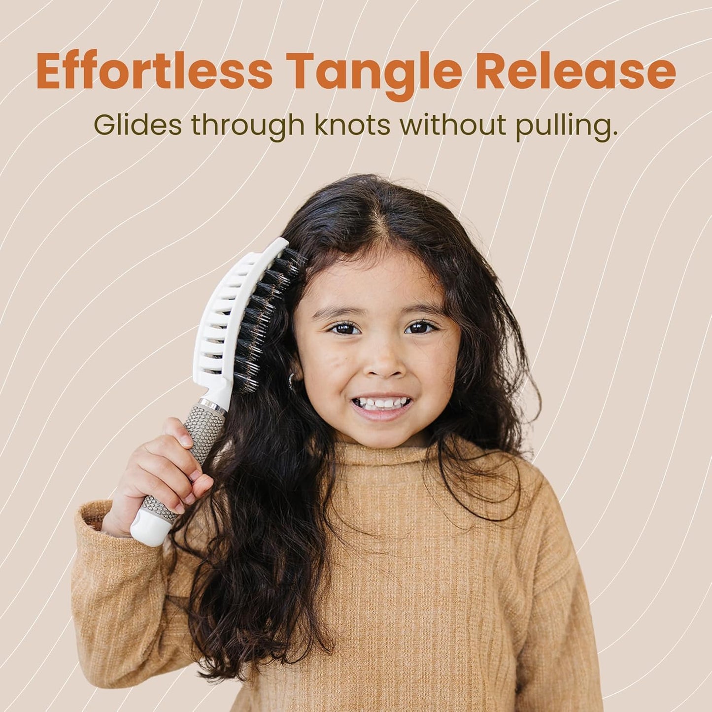 Skiennix Detangling Hair Brush - Gentle Knot Remover with Flexible Bristles | Lightweight Ergonomic Design, Black