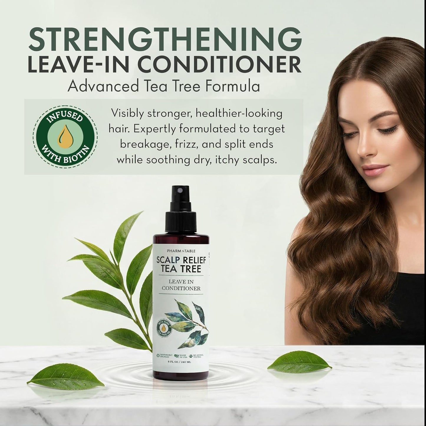 Skiennix Leave-In Conditioner Spray | Tea Tree Scalp Treatment for Dandruff Relief - Hydrating Formula for Itchy Scalp & Psoriasis Care