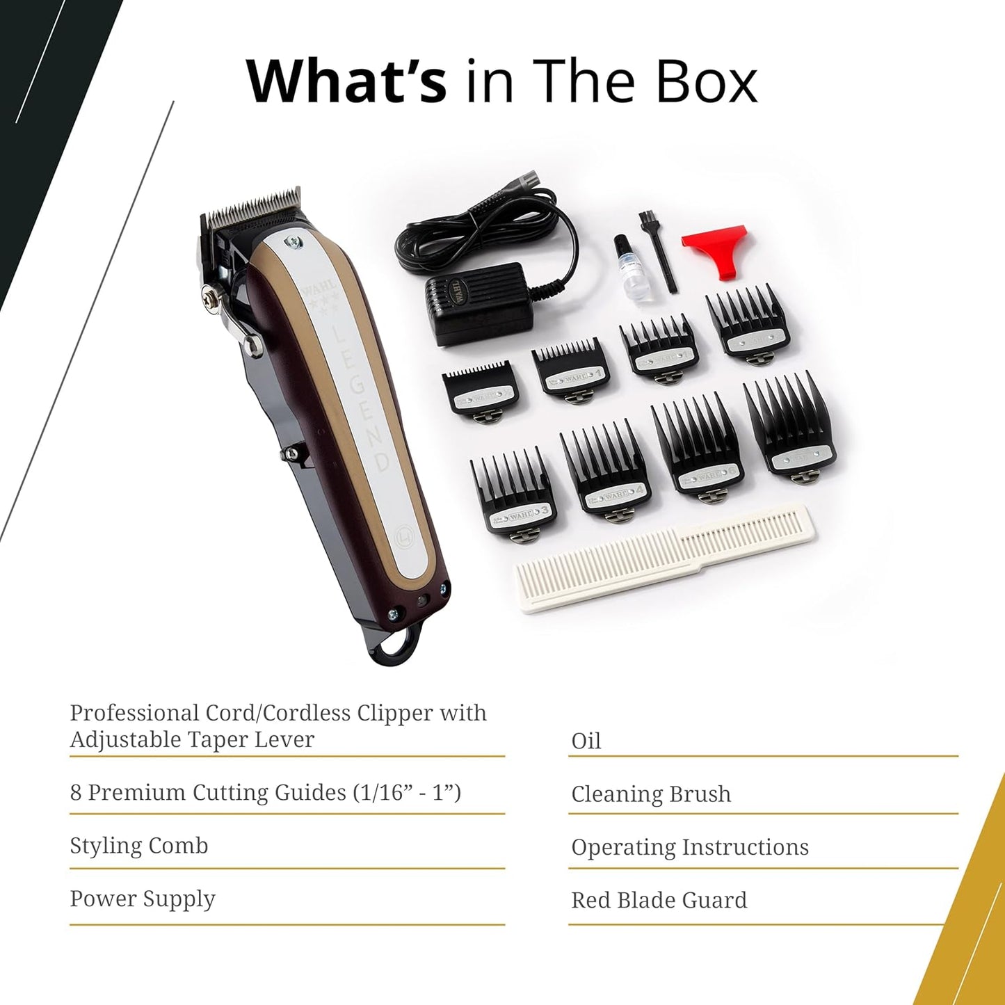 Wahl Professional 5 Star Series Cordless Legend Clipper - High-Performance Hair Cutting Tool | 100-Minute Run Time