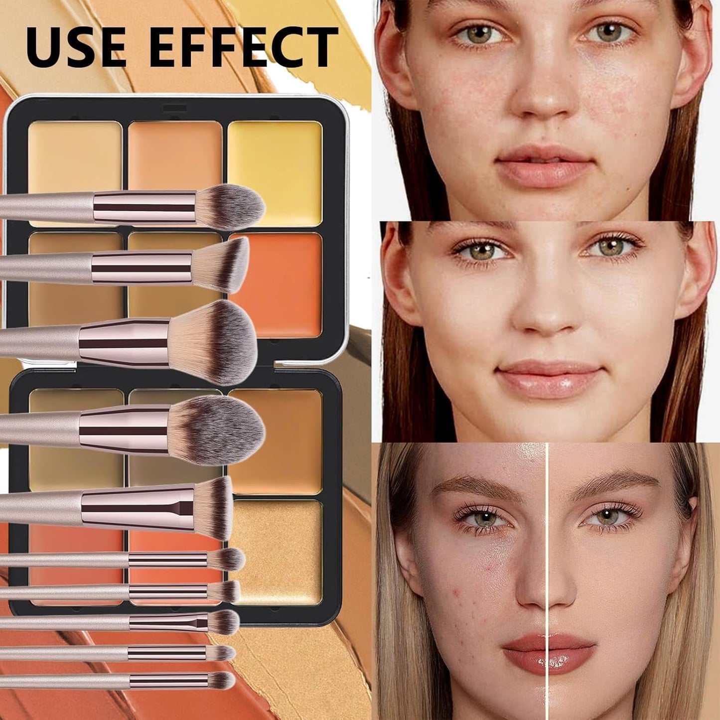 Skiennix Vegan Eyeshadow Makeup Kit - 12 Color Palette with 10 Professional Brushes | Cruelty-Free Gift Set for Women & Teens